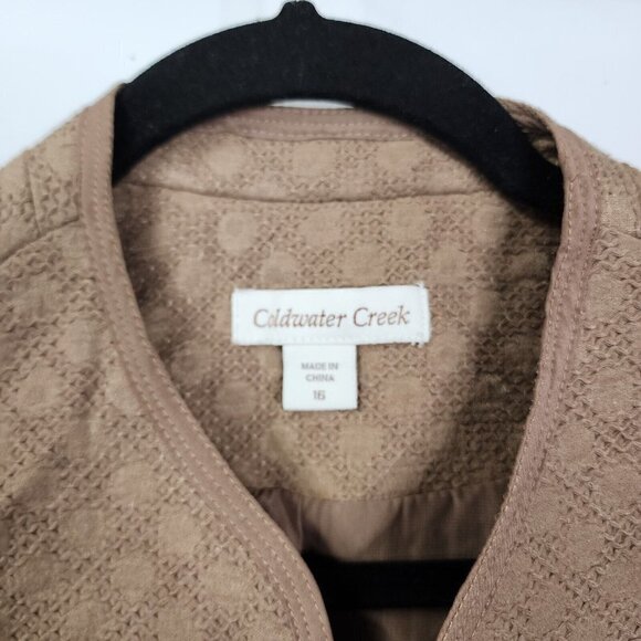 NEW Coldwater Creek Brown Diamond Textured Blazer Jacket Size 16 $129 - Picture 4 of 11